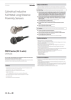 AUTONICS PRFD CATALOG PRFD SERIES: CYLINDRICAL INDUCTIVE FULL-METAL LONG-DISTANCE PROXIMITY SENSORS